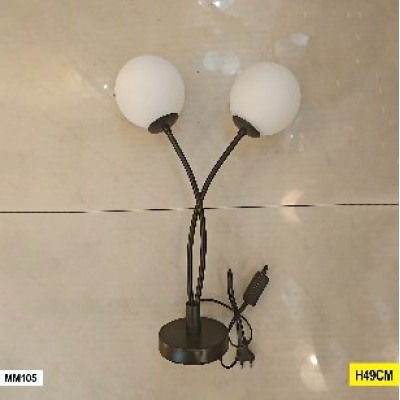 Abat-jour Lampe Courbée Double Globe Noir – Modèle MM105 (49 cm)