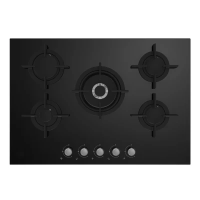 Plaque Encastrable ENDURO 5 Feux Gaz 90×60 cm en Verre Noir – Modèle PBL045 – Image 3