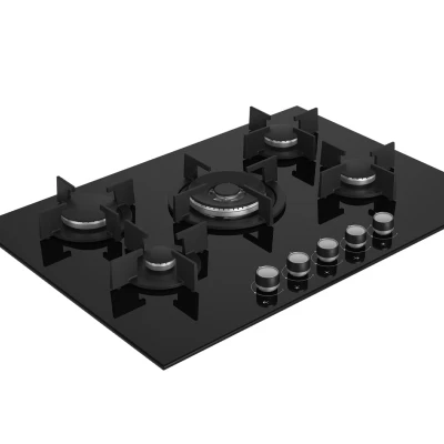 Plaque Encastrable ENDURO 5 Feux Gaz 90×60 cm en Verre Noir – Modèle PBL045 – Image 4