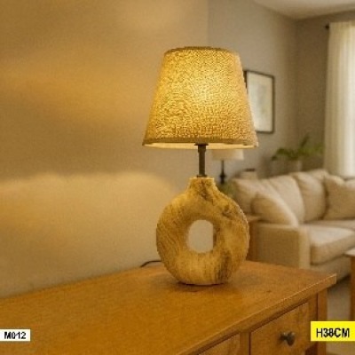 Abat-jour Lampe Cercle Bois Naturel – Modèle M012 (38 cm)