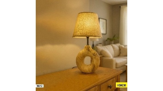 Abat-jour Lampe Cercle Bois Naturel – Modèle M012 (38 cm)