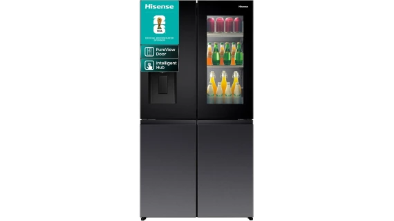 Réfrigérateur HISENSE Side by Side 4 Portes 617 L – Noir – Distributeur d’Eau & Glaçons, Wi-Fi – RQ9P600GTL