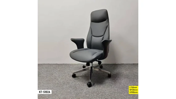 Fauteuil de Bureau Ergonomique Noir Mat KT-S102A – Confort Pro & Structure en Acier Chromé