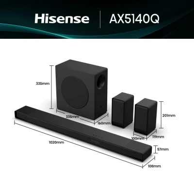 Barre de Son HISENSE AX5140Q 600W 5.1.4 – Image 9