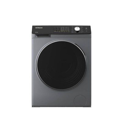 Machine à Laver HITACHI 9 KG Inverter Gris/Noir – 1400 tr/min, Classe 5 Étoiles + Fer à Repasser Offert | Modèle BD904HVOS