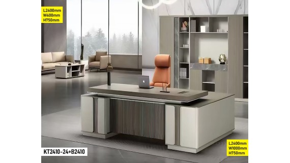 Table Bureau de Direction avec Bibliothèque – KT2410-24 + B2410