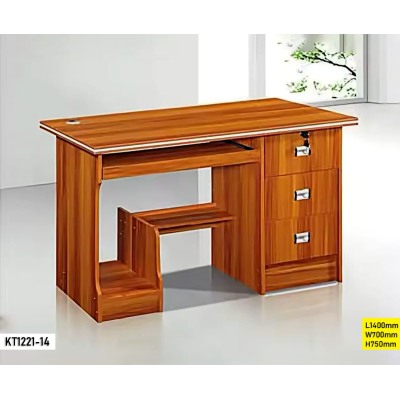Table Bureau Bois Foncé avec Tiroirs – KT1221-14