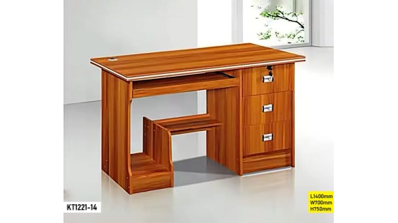 Table Bureau Bois Foncé avec Tiroirs – KT1221-14