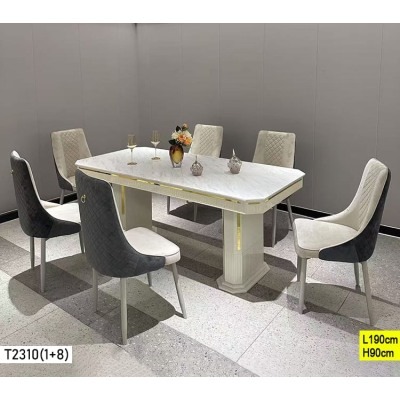 Table à Manger T2310 avec 6 Chaises –190×90 cm