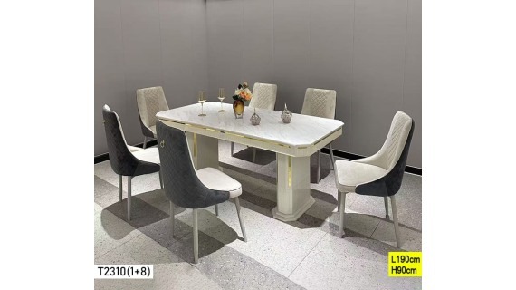 Table à Manger T2310 avec 6 Chaises –190×90 cm