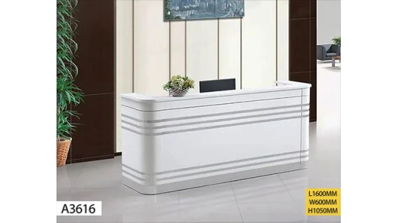 Table de Réception A3616 Gris – Mobilier d’Accueil Professionnel 160×60×105 cm