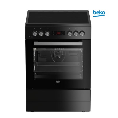 Cuisinière BEKO Induction 60x60 – 4 Feux + Four Électrique Classe A – FSM6730SBCS Noir