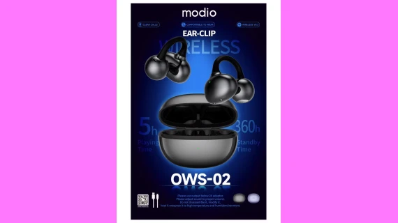AirPods Modio OWS-02 Noir – Écouteurs Sans Fil Ear-Clip, Micro HD, Commandes Tactiles & Longue Autonomie – Image 3