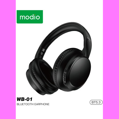 Casque Modio WB-01 Sans Fil Noir – Son HD, Longue Autonomie, Commandes Multifonctions, Casque Bluetooth Confortable