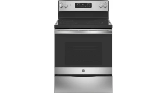Cuisinière Électrique GE Profile 30″ JB645RKSS – Haute Gamme, Four Multifonction, Design Inox & Performance Professionnelle