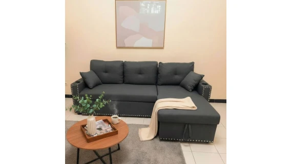 Canapé d’Angle Convertible S-2026 210x144 cm avec Lit Intégré et Coffre – Image 2