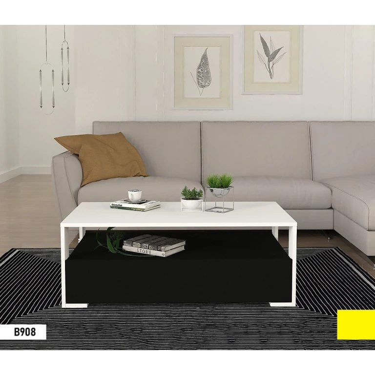 Table TV B908 en noir et blanc, design moderne et élégant