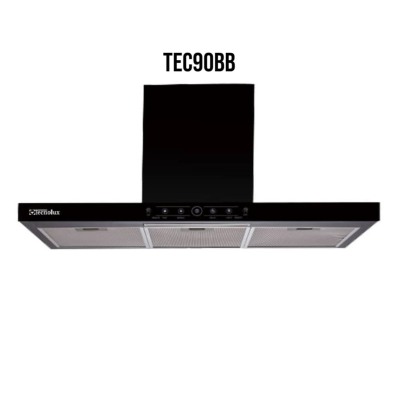 Hotte de Cuisine Encastrable Tecnolux TEC90BB 90×60 Noir – Puissance d’Extraction, Mode Booster, Design Moderne
