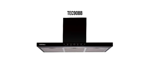 Hotte de Cuisine Encastrable Tecnolux TEC90BB 90×60 Noir – Puissance d’Extraction, Mode Booster, Design Moderne