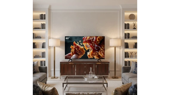 Téléviseur AMAZ 65 pouces Smart Voice Control AM65FT1002SV – TV LED 4K grand écran WiFi Netflix YouTube Bluetooth avec 2 télécommandes – Smart TV salon moderne – Image 3