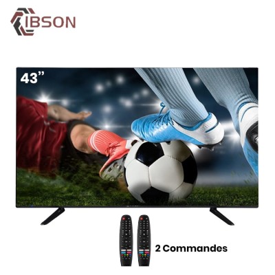 Téléviseur IBSON 43 pouces Smart Android avec écran LED et télécommandes