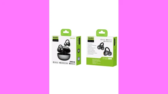 AirPods Modio OWS-02 Noir – Écouteurs Sans Fil Ear-Clip, Micro HD, Commandes Tactiles & Longue Autonomie – Image 4