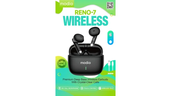 AirPods MODIO RENO-7 – Écouteurs Sans Fil Bluetooth, Son HD, Micro Clair, Autonomie Longue Durée, Boîtier Recharge Compact – Image 3