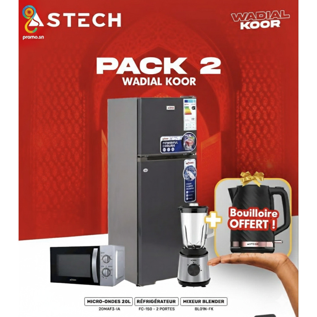 Photo du Pack 2 Wadial Koor avec cuisinière électrique, micro-ondes et mixeur blender