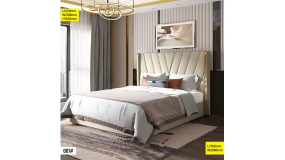 Lit 1.50M Double 150×200 cm Design Moderne 001# – Lit Confortable et Résistant pour Chambre Adulte