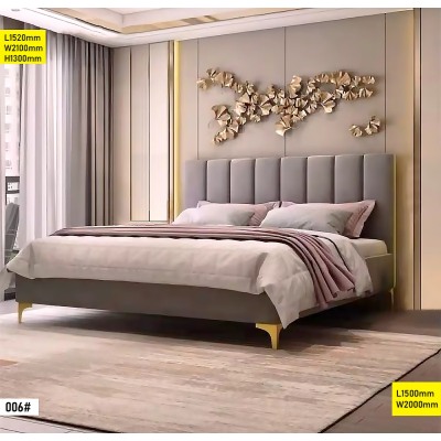 Lit 1.50M 150x200 cm Réf 006# – Cadre Robuste avec Tête de Lit 1300mm Design Moderne