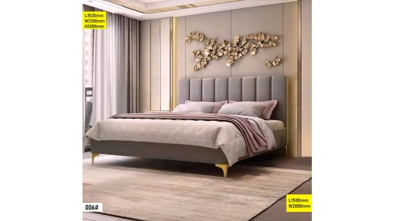 Lit 1.50M 150x200 cm Réf 006# – Cadre Robuste avec Tête de Lit 1300mm Design Moderne
