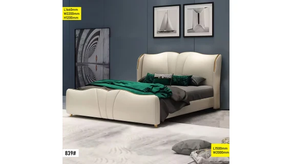 Lit 1.50M design moderne avec tête de lit élégante et structure solide
