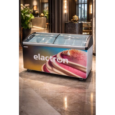 Congélateur horizontal Elactron SD366JY 500L avec vitrine coulissante et paniers inclus
