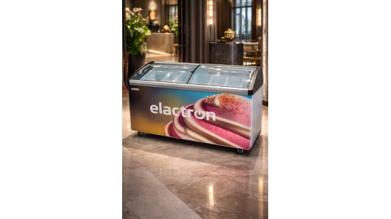 Congélateur horizontal Elactron SD366JY 500L avec vitrine coulissante et paniers inclus