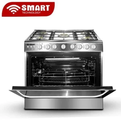 Cuisinière à Gaz SMART TECHNOLOGY 5 Feux 90×60 STC9060C – Four avec Rotisseur et Allumage Électrique Inox – Image 3