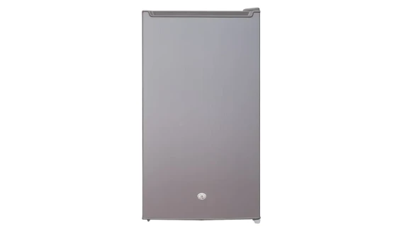 Réfrigérateur bar Smart Technology 90L en gris avec une porte, compact et moderne