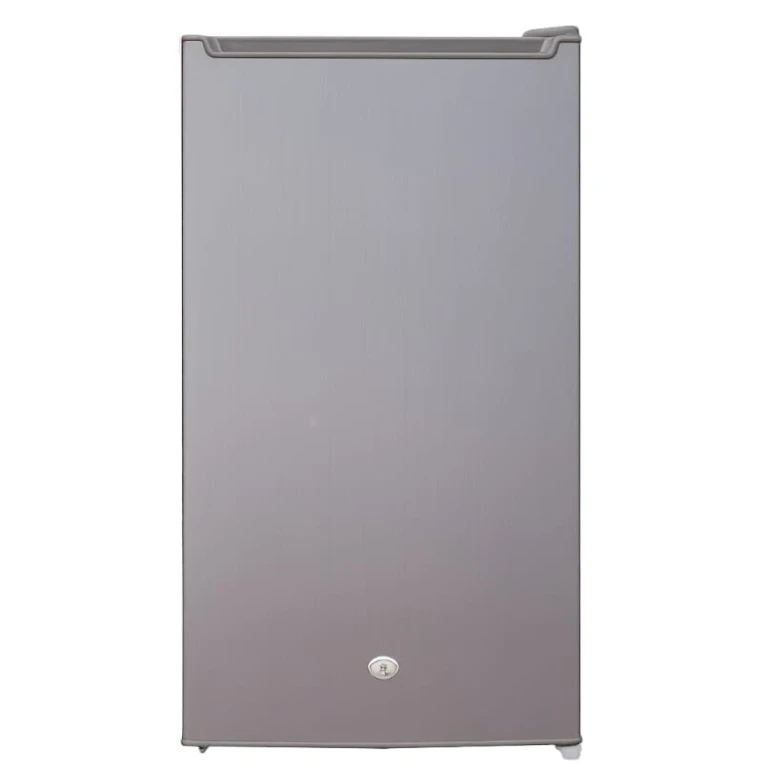 Réfrigérateur bar Smart Technology 90L en gris avec une porte, compact et moderne