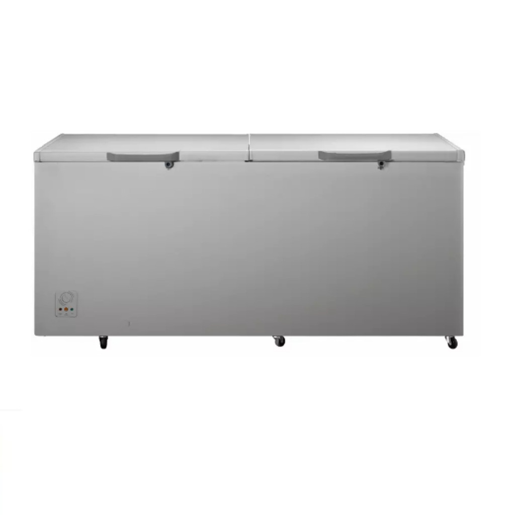 Congélateur horizontal Hisense 660L gris avec roues intégrées