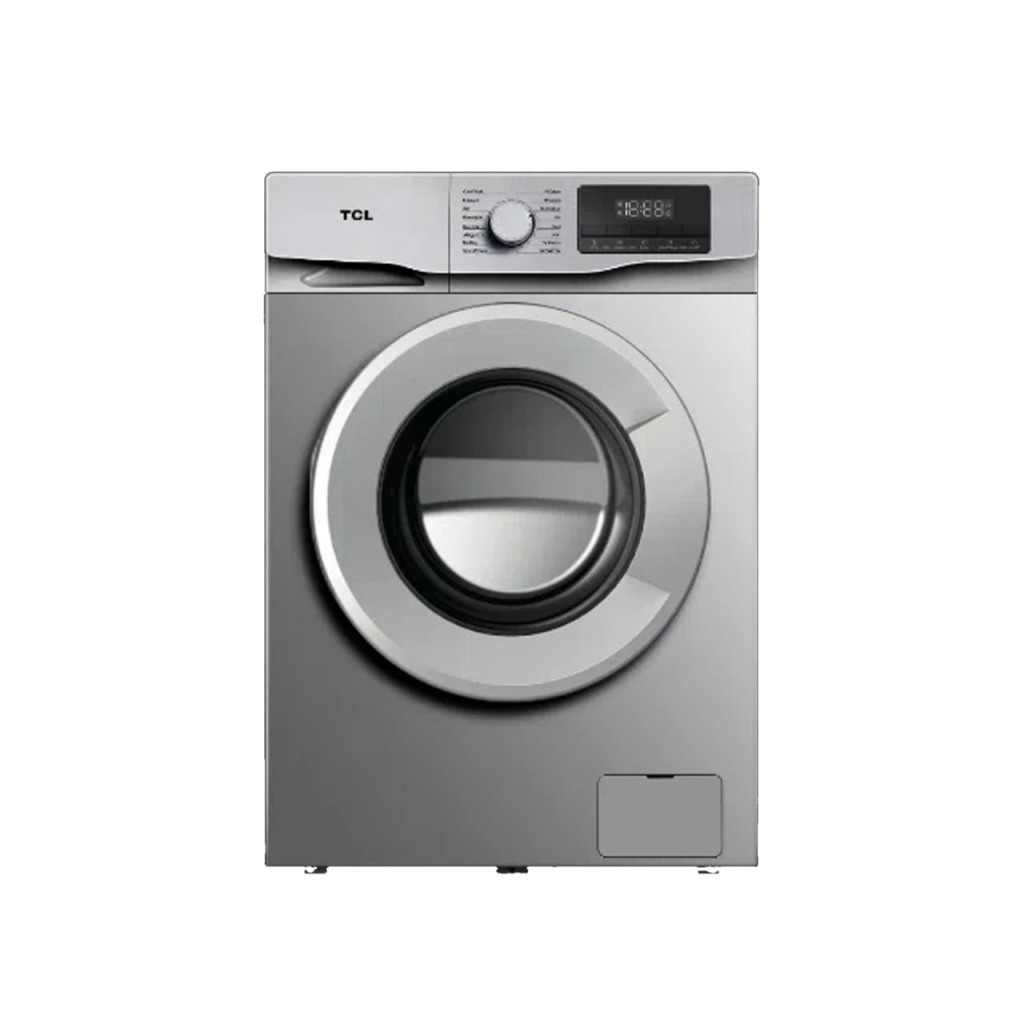 Machine à laver TCL 8KG Inverter P608FLG gris, avec un design élégant et moderne