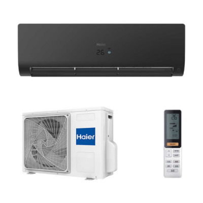 Climatiseur Split Haier 10000 BTU noir miroir avec design moderne et élégant