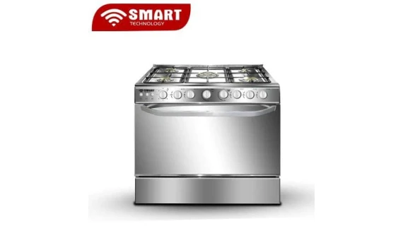 Cuisinière à Gaz SMART TECHNOLOGY 5 Feux 90×60 STC9060C – Four avec Rotisseur et Allumage Électrique Inox