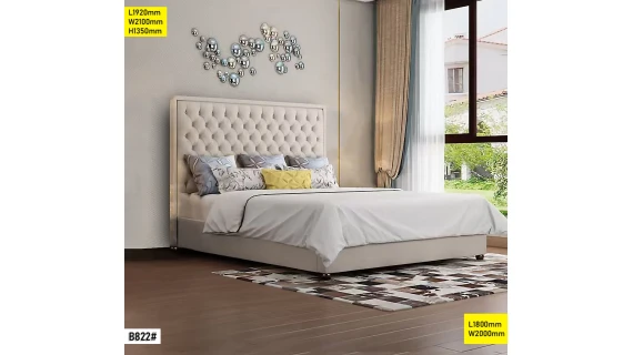 Lit King Size 1.80 m B822 – Lit Double Moderne 180×200 cm avec Tête de Lit Élégante