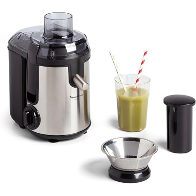 Centrifugeuse Moulinex Frutelia+ JU420D10 de 400W avec un design compact et élégant
