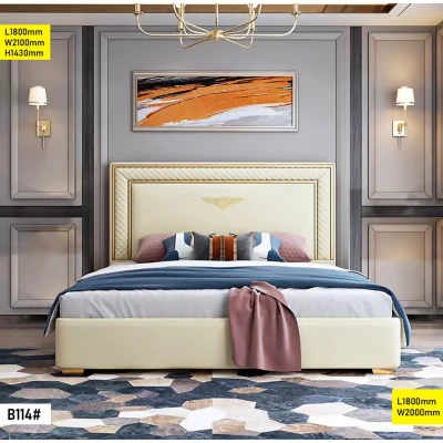 Lit King Size 1.80m en bois avec tête de lit élégante