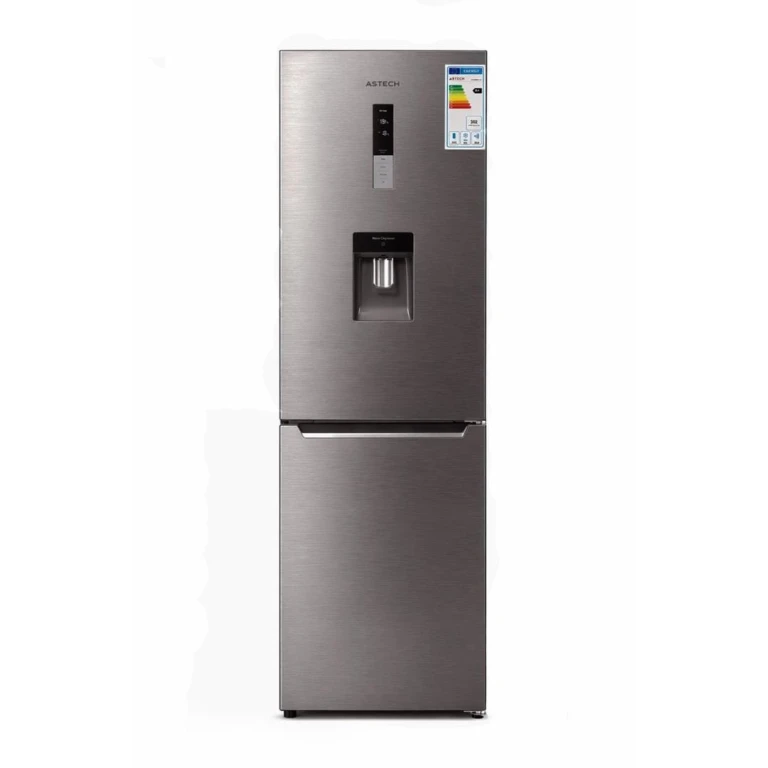 Réfrigérateur ASTECH 322L No Frost avec 3 tiroirs congélateur et fontaine à eau intégrée, gris