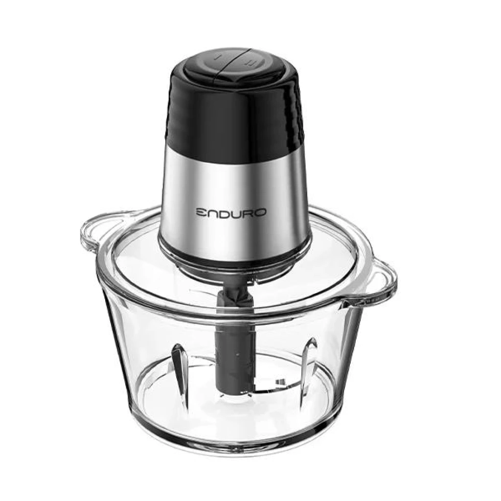 Hachoir Électrique ENDURO 500W Double Lame Inox Bol Verre 2L