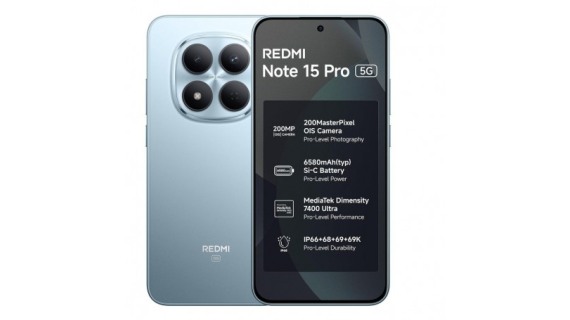 Image du Xiaomi Redmi Note 15 Pro, un smartphone noir avec un écran AMOLED de 6,83'' et un appareil photo de 200 Mpx