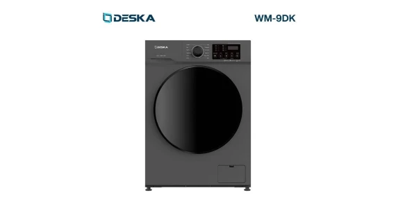 Machine à laver DESKA 9Kg WM09DK en gris, avec un design moderne et élégant, idéale pour les familles sénégalaises