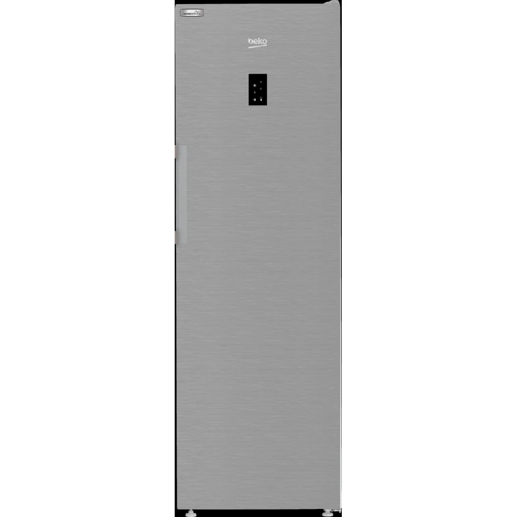 Réfrigérateur BEKO 450L RLNE451XB de couleur grise avec une porte et un système NoFrost