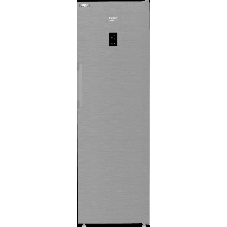Réfrigérateur BEKO 450L RLNE451XB de couleur grise avec une porte et un système NoFrost